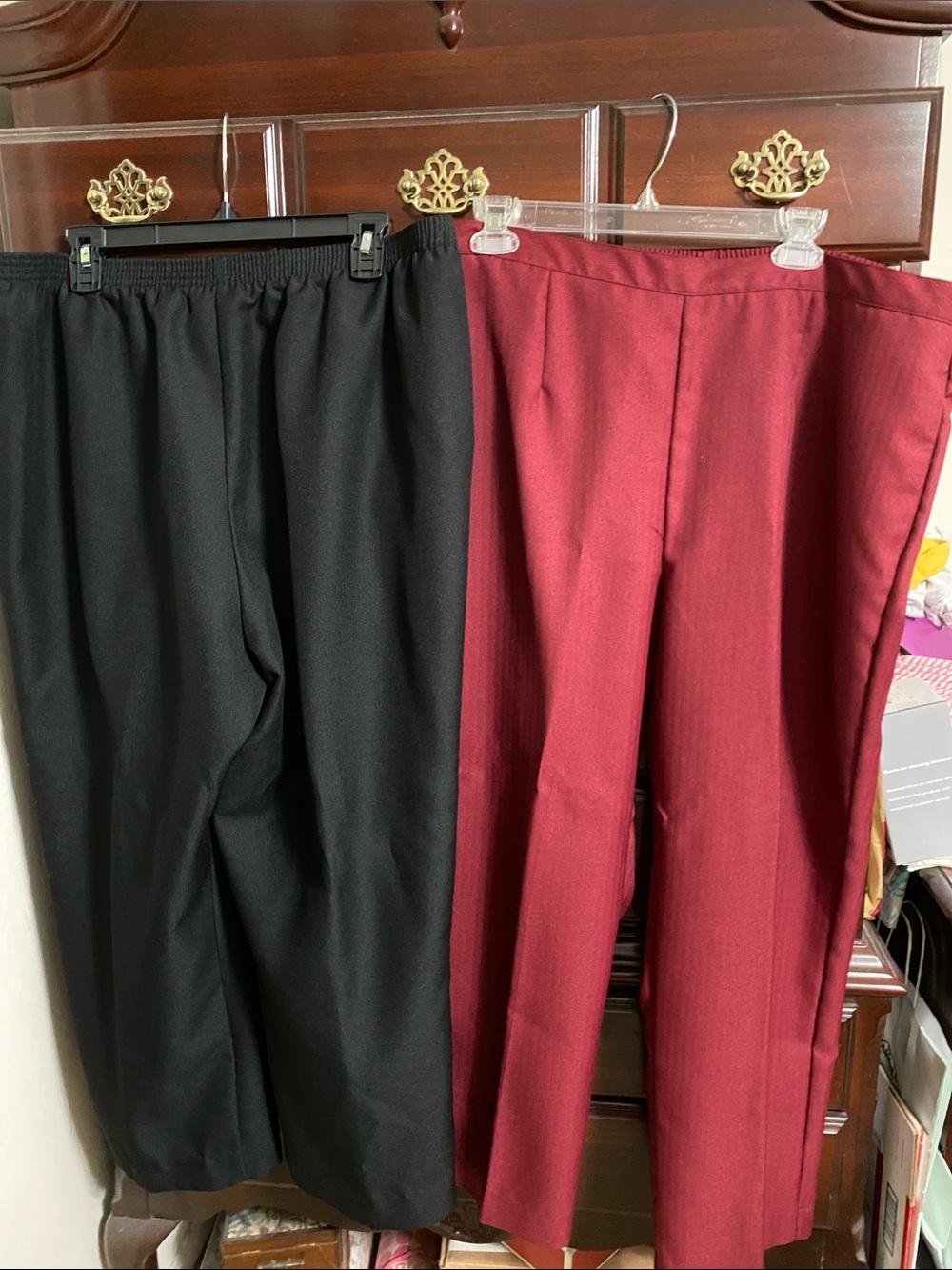 Womens Straight-Leg Dress Pants Lot - Black & Burgundy 18W